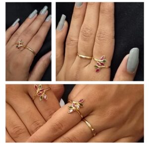 Ladies solid ring 14 carat gold hallmark