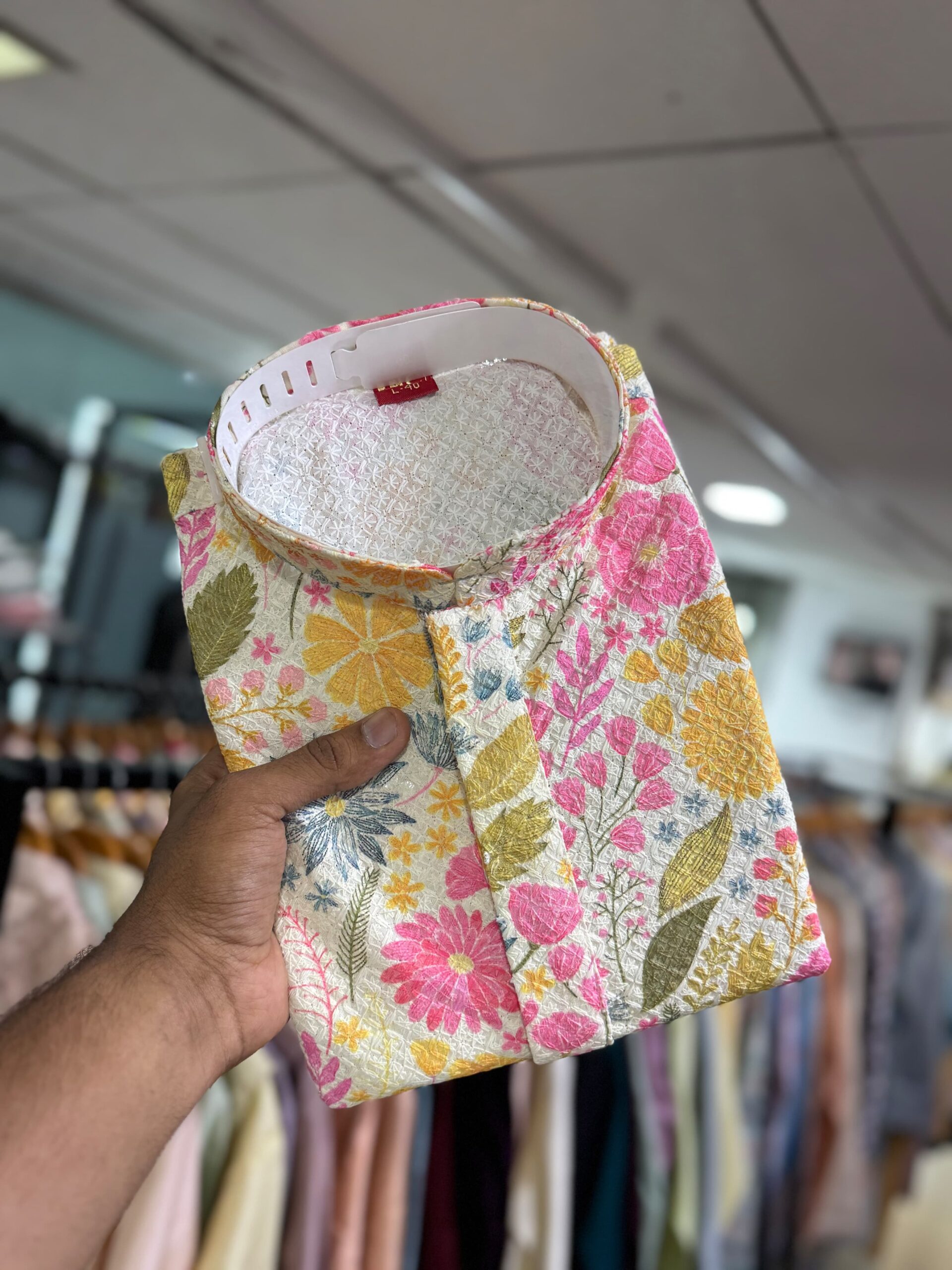 MEN’S TRADITIONAL WEAR THE PURE VISCOSE RAYON FABRIC WITH LUCKNOWI SEQUENCE WORK AND DIGITAL PRINT KURTA - Image 9