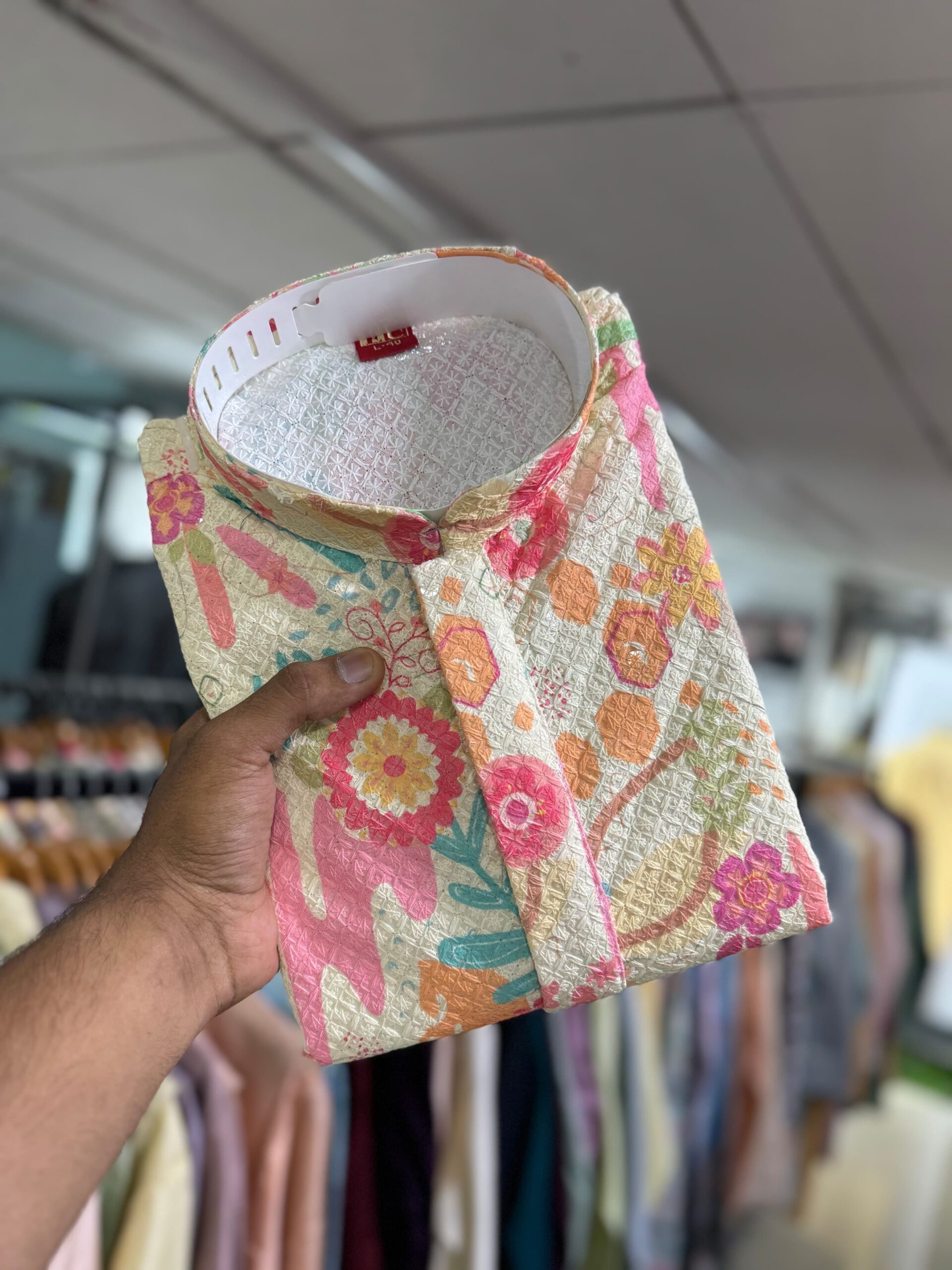 MEN’S TRADITIONAL WEAR THE PURE VISCOSE RAYON FABRIC WITH LUCKNOWI SEQUENCE WORK AND DIGITAL PRINT KURTA - Image 6