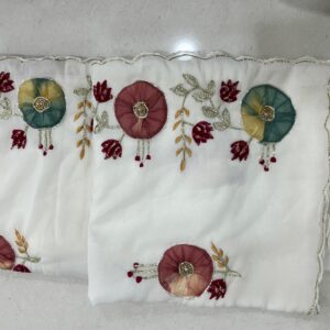 Saree fabric stra georgette with beautiful hand work peach Butta