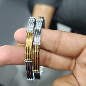 Silver rose gold hand bangles