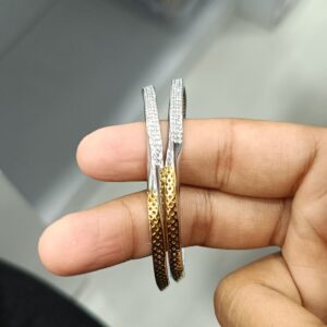 Silver rose gold hand bangles