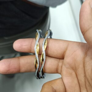 Silver rose gold hand bangles