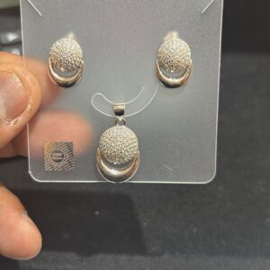 92.5 Silver green pandet set