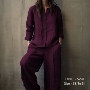 Beautiful Heavy Cotton Slub / cotton Flex (खादी) Best Quality fabric Cordset ( Shirt Length - 30”) With Full Sleeves + Heavy Cotton Slub / Cotton Flex (खादी) Fabric Palazzo With Both Side Pockets