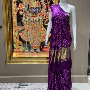 New Beautiful Gaji Silk Original Hand Bandhej With Pure Lagdi Patta Saree