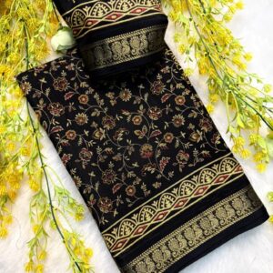 Soft mul mul cotton silk sarees with pen kalamkari design